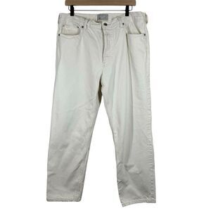 Everlane Rigid Slouch Jean Organic Cotton Ecru Cream Straight Leg Denim Size 31